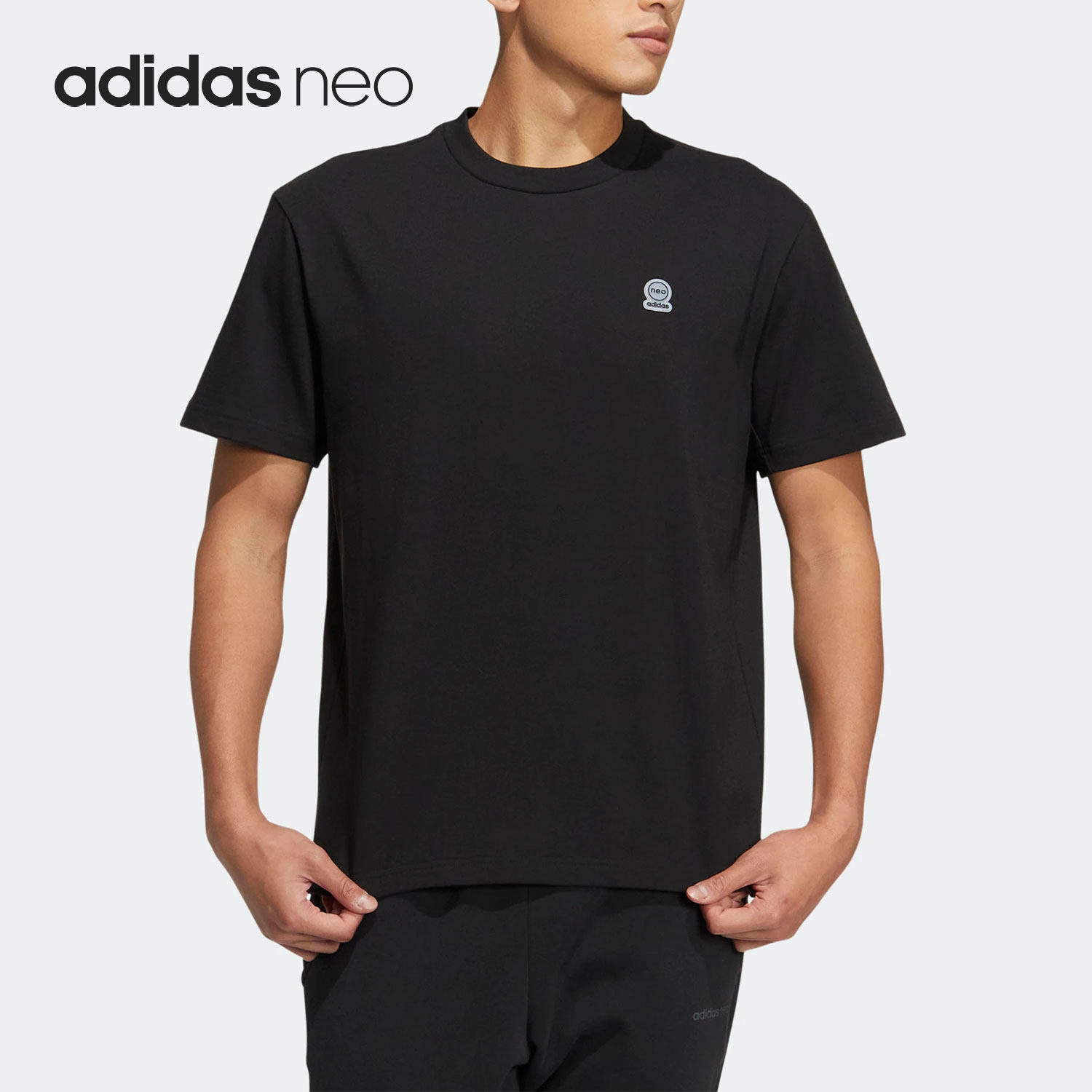 Adidas/阿迪达斯正品夏季NEO男子运动休闲透气短袖T恤HS6812