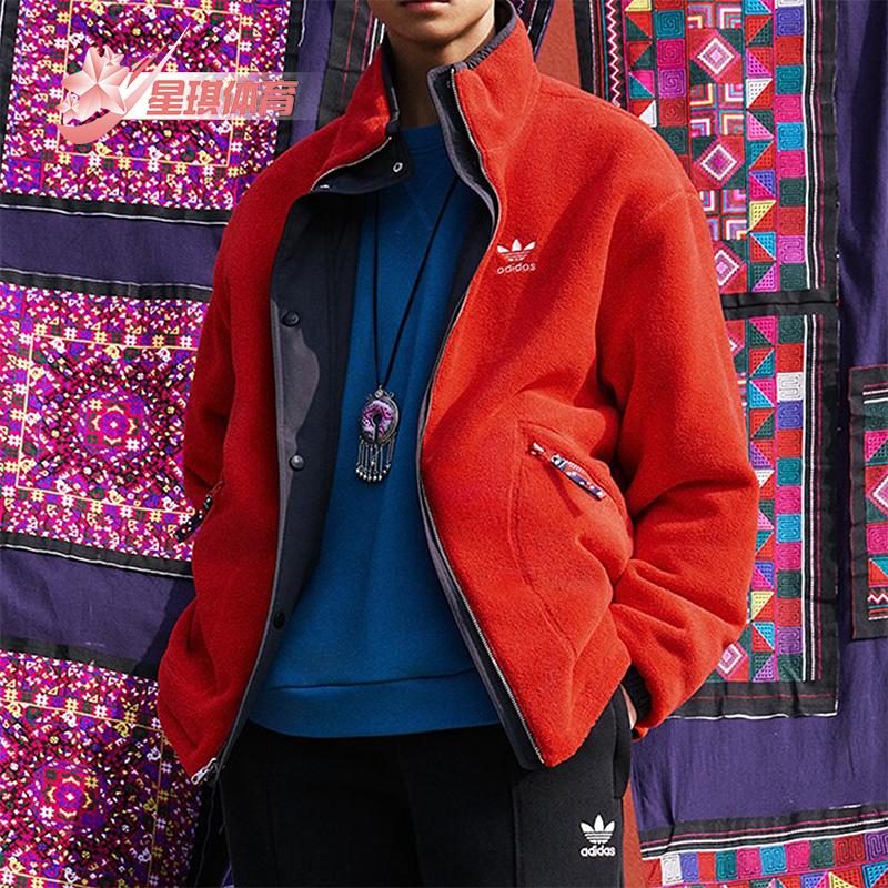 阿迪达斯男士保暖户外宽松棉衣