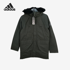 Adidas/阿迪达斯官方正品冬季男士宽松保暖中长款羽绒服GF0090