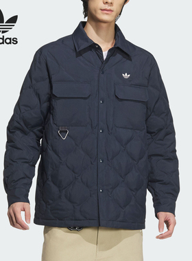 Adidas/阿迪达斯正品三叶草男士宽松保暖翻领羽绒服JD3747