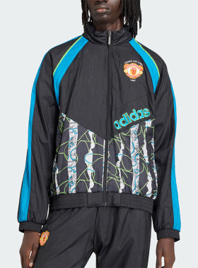 Adidas/阿迪达斯正品三叶草新款男黑蓝色足经典球夹克外套KD5815