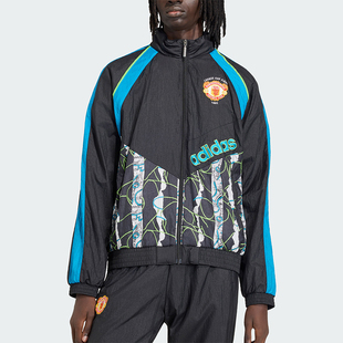 Adidas/阿迪达斯正品三叶草新款男黑蓝色足经典球夹克外套KD5815