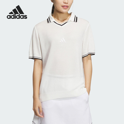 Adidas/阿迪达斯正品夏季新款女士针织高尔夫POLO衫JE8302