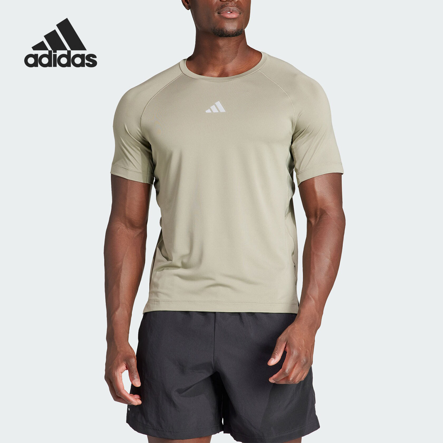 Adidas/阿迪达斯正品GYM+ TEE 男士圆领运动健身短袖IR5875