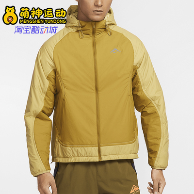 耐克男士运动拼接保暖跑步棉服