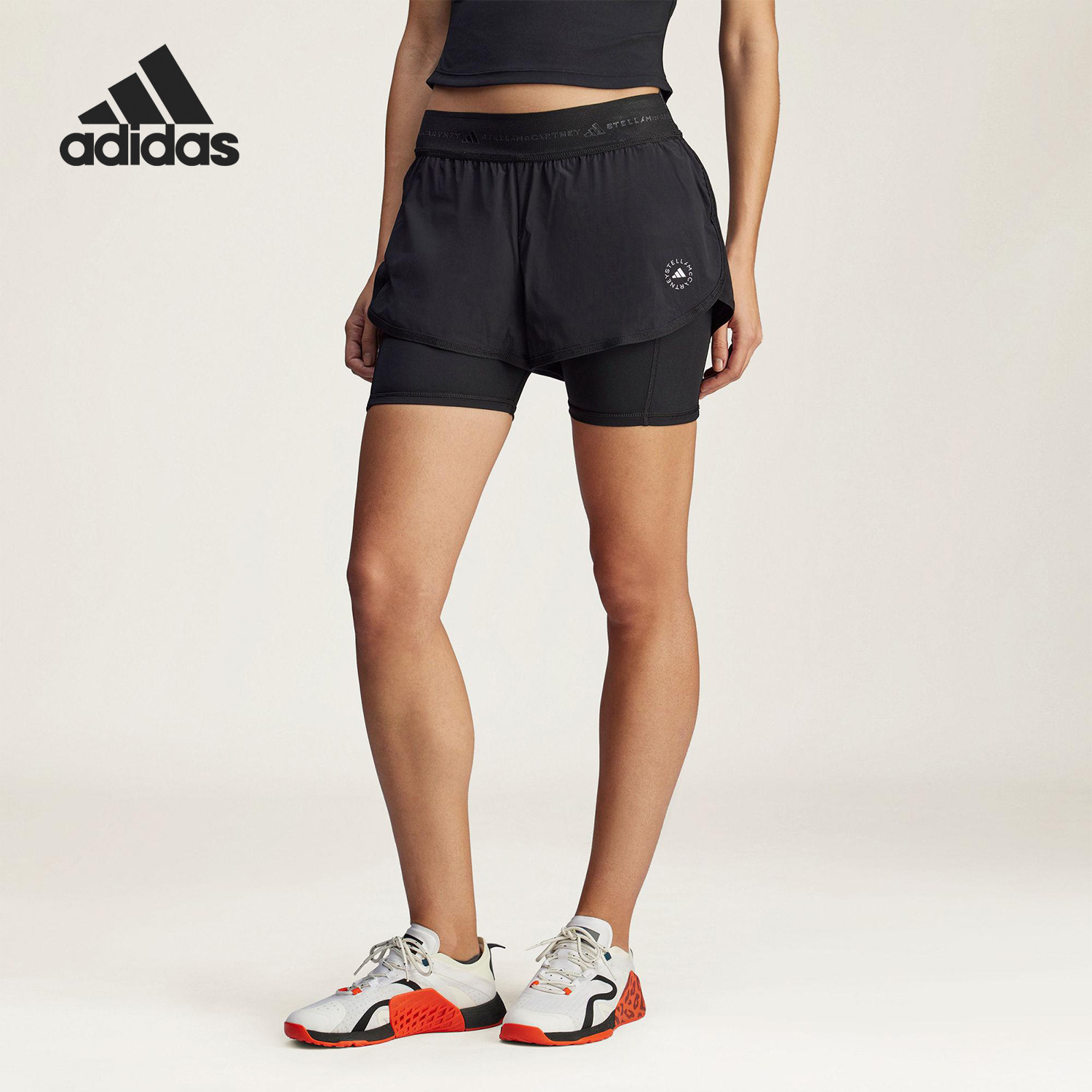 Adidas/阿迪达斯官方正品SMC新款女黑色训练运动健身短裤JM1395