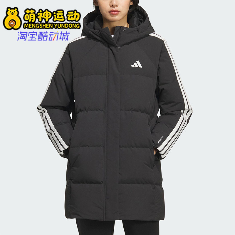 Adidas/阿迪达斯正品2025秋季款女士运动保暖中长款羽绒服KC2486