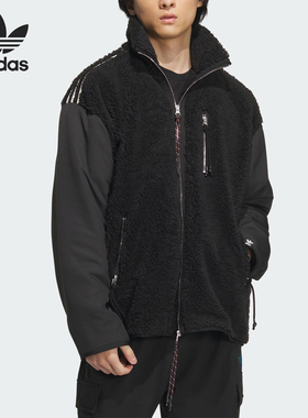 Adidas/阿迪达斯正品三叶草男女保暖运动宽松夹克外套IY9513