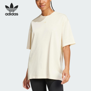 Adidas/阿迪达斯正品三叶草女士宽松针织套头运动短袖JD0039