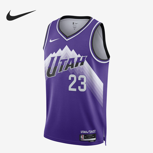 Nike/耐克正品犹他爵士队男士透气运动训练球衣DX8521-507