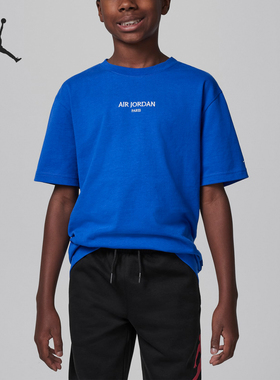 Nike/耐克正品JORDAN大童圆领运动宽松休闲短袖HQ7113-480