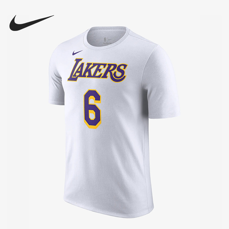 Nike/耐克官方正品洛杉矶湖人队NBA 男子运动篮球短袖DR6381-106