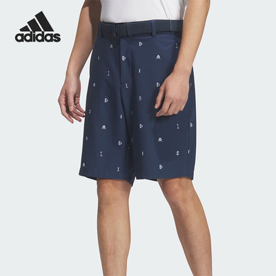 Adidas/阿迪达斯正品夏季男士运动高尔夫时尚印花宽松短裤JZ4393