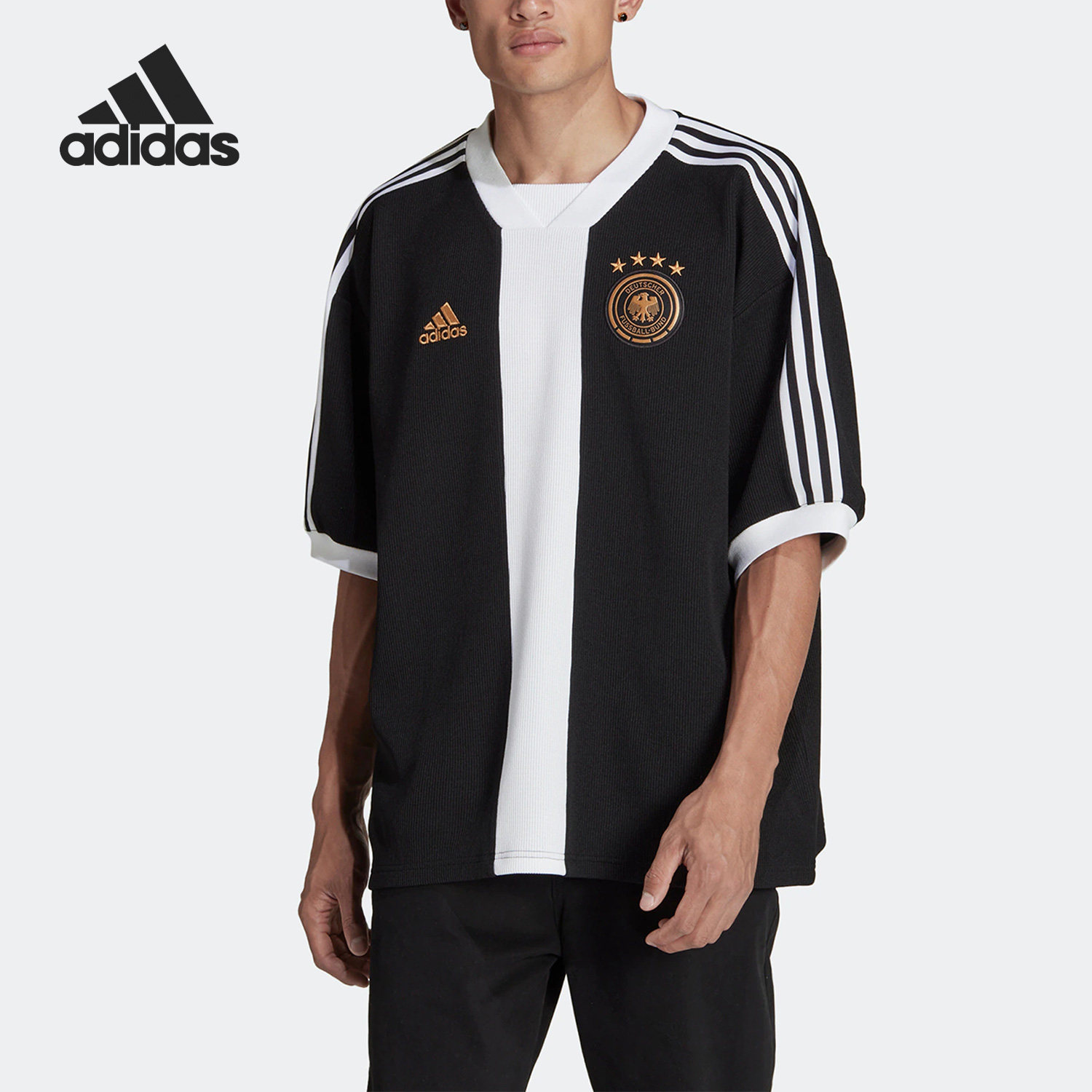 Adidas/阿迪达斯正品德国队复古半袖足球运动男子球衣HF4071