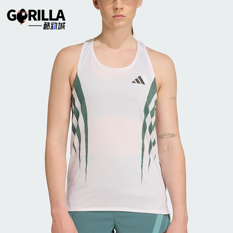 Adidas/阿迪达斯正品2025夏季款女士透气工字背跑步背心JZ8034