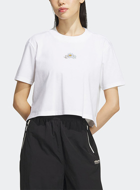 Adidas/阿迪达斯正品三叶草夏新款印花女子运动短袖T恤IK8642