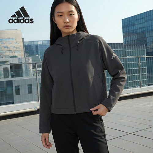 Adidas/阿迪达斯正品秋冬新款女士保暖梭织短款外套JM4318