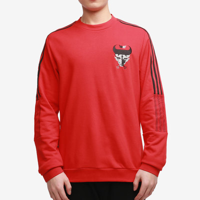 阿迪达斯男子圆领足球套头衫