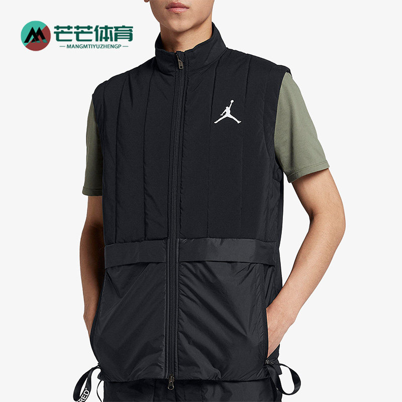 Nike/耐克正品JORDAN新款男黑色训练保暖经典宽松马甲AJ1057-010