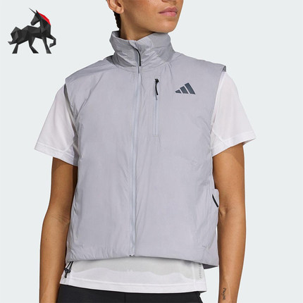 Adidas/阿迪达斯正品2025秋季款女士梭织保暖跑步棉马甲JP3848