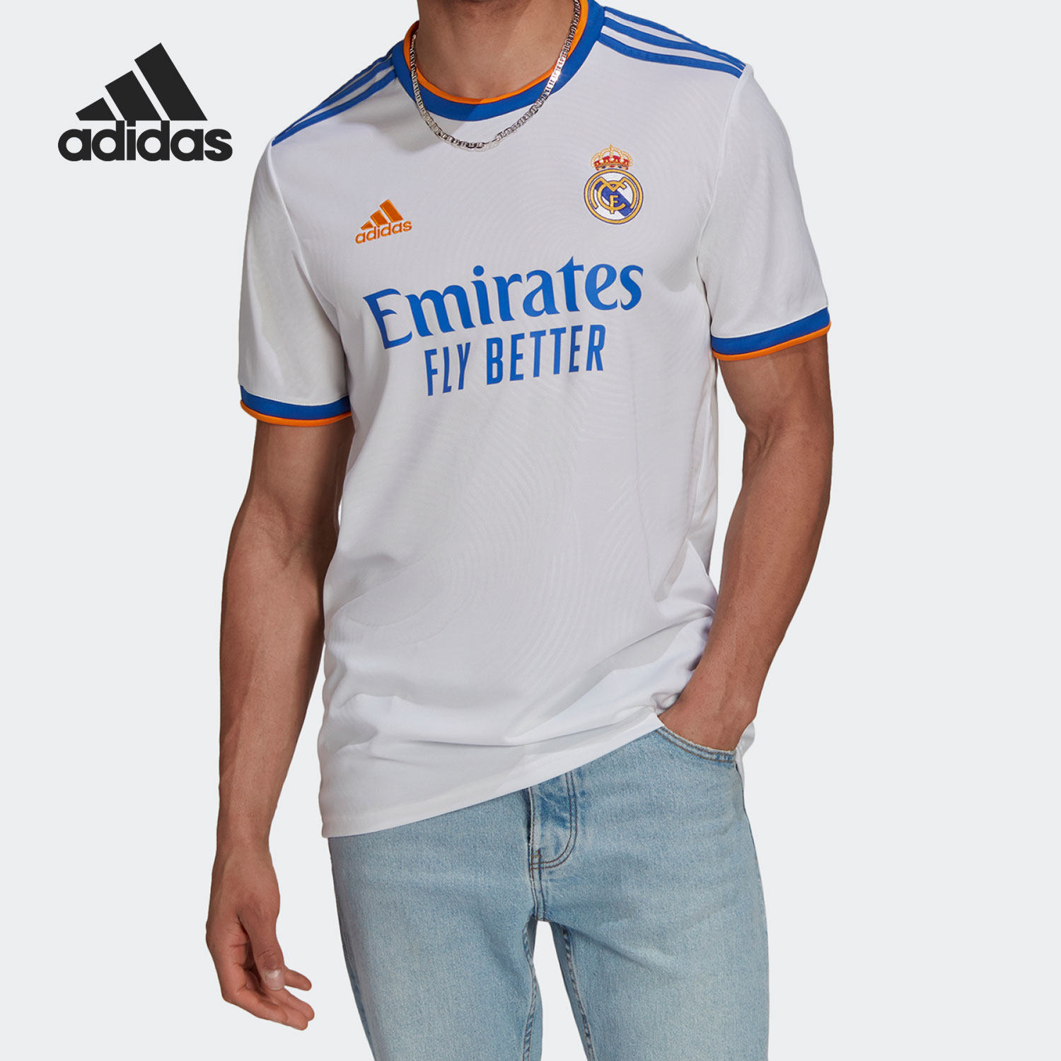 Adidas/阿迪达斯正品21-22皇马主场球迷版男子足球服球衣GQ1359