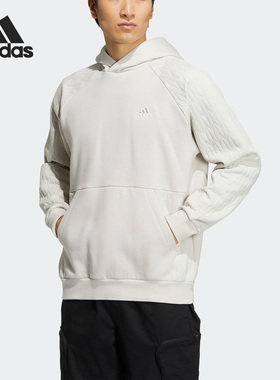Adidas/阿迪达斯正品冬季新款男子加绒宽松连帽卫衣HN8997