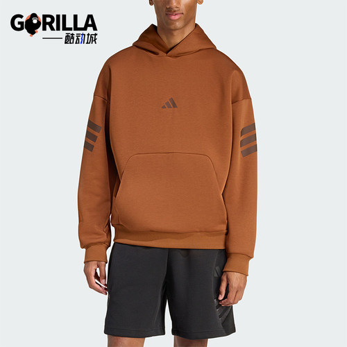 Adidas/阿迪达斯正品春季男士套头复古休闲日常连帽卫衣KD5215