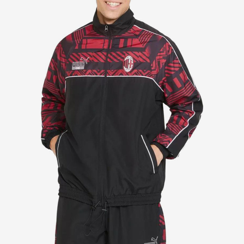 Puma/彪马正品AC米兰联名拼接梭织防风经典休闲夹克外套765095-01