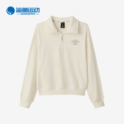 Skechers/斯凯奇正品运动透气新款女士舒适针织翻领休闲套头卫衣