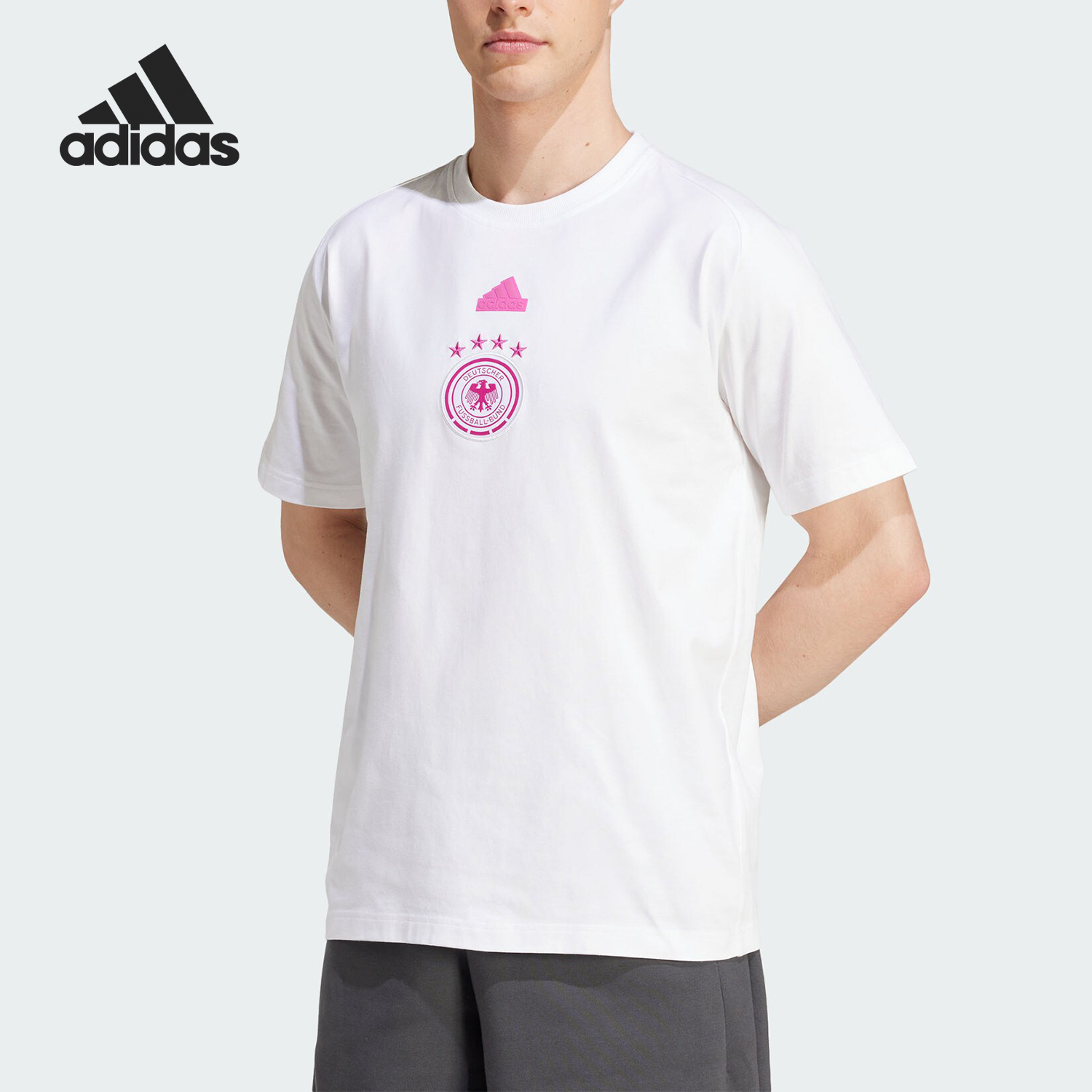 阿迪达斯男士足球休闲运动T恤