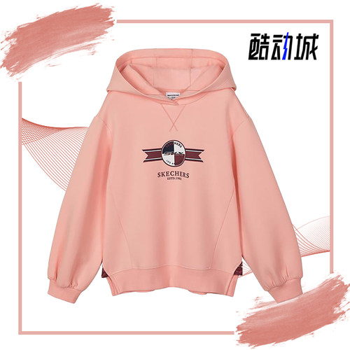 Skechers/斯凯奇正品夏季女童休闲透气卫衣 L321G040
