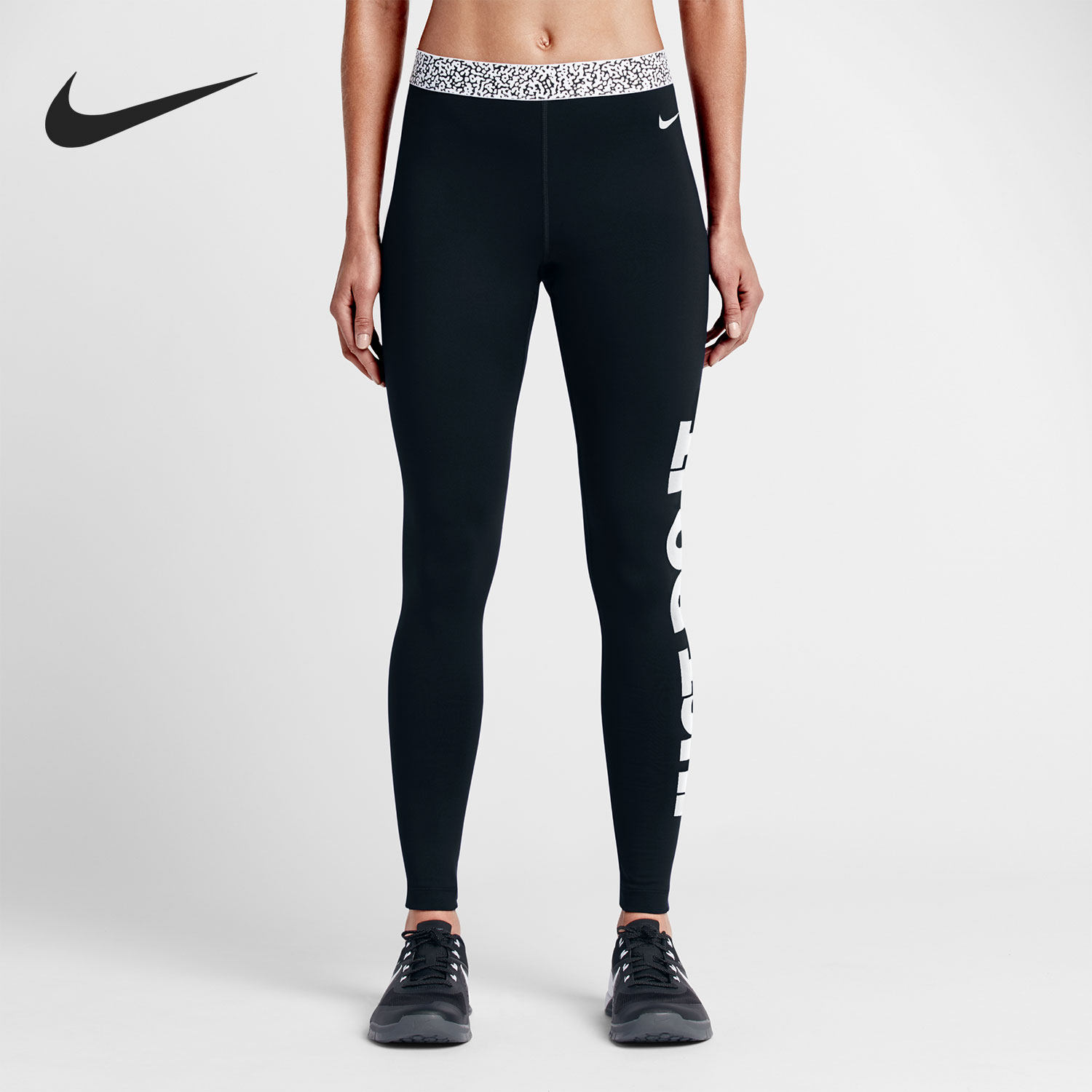 Nike/耐克正品新款女黑白色训练健身贴身紧身裤640960-011