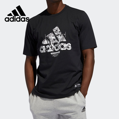 阿迪达斯运动休闲圆领短袖