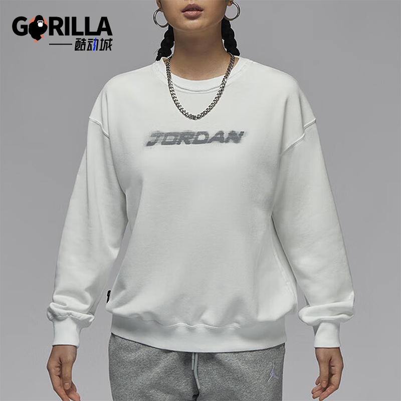 Nike/耐克正品新款女士宽松水洗做旧透气印花卫衣HV8954-121