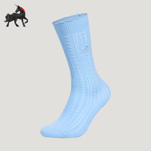 Adidas/阿迪达斯正品三叶草女士日常针织高筒袜一双装KX0548