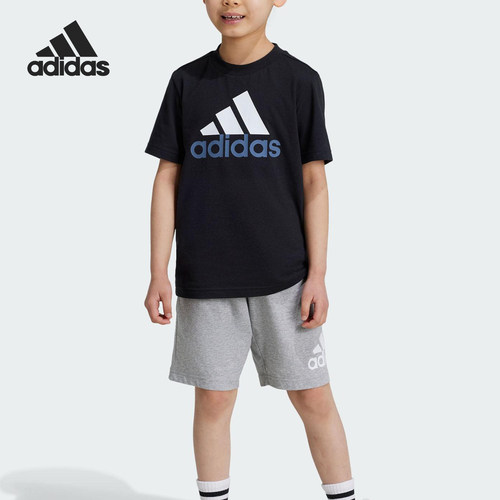Adidas/阿迪达斯正品LK BL CO T SET小童运动短袖套装IX7325