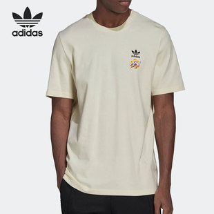 新款 Adidas 阿迪达斯正品 三叶草夏季 HT6582 男子宽松印花短袖