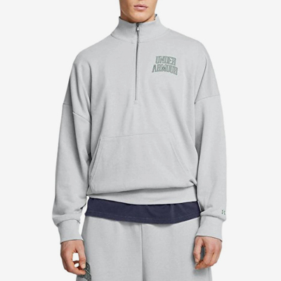 UA/安德玛正品2025新款男子运动休闲半拉链立领卫衣1386550-011