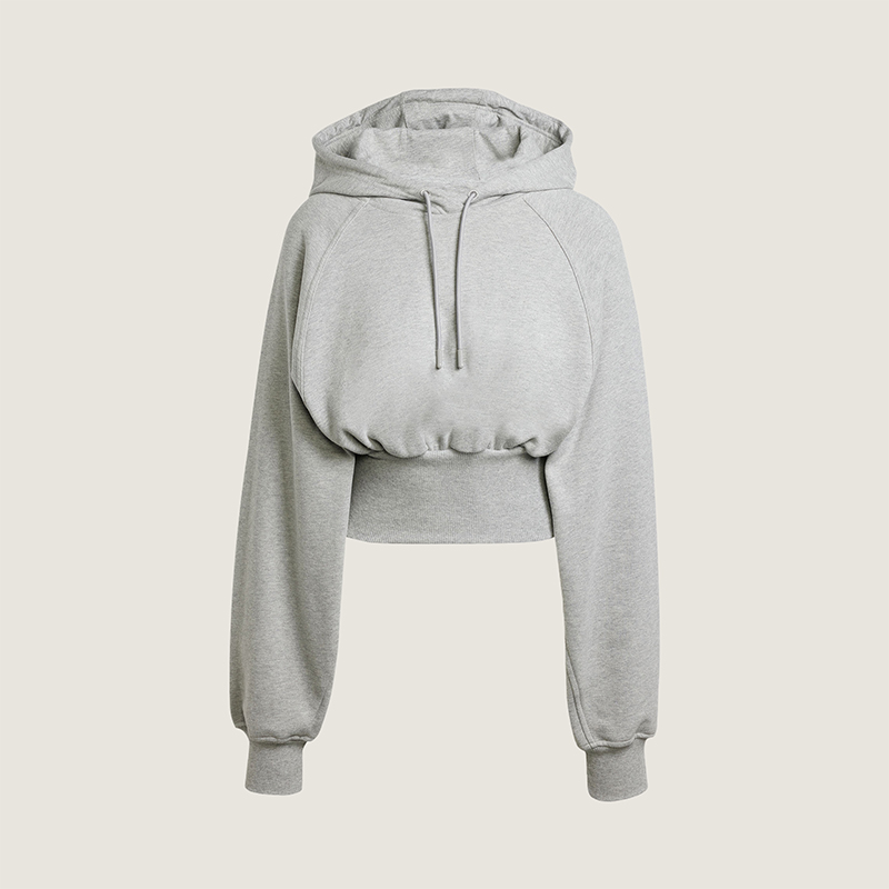 Adidas/阿迪达斯正品新款女士短款宽松透气连帽卫衣JI5148