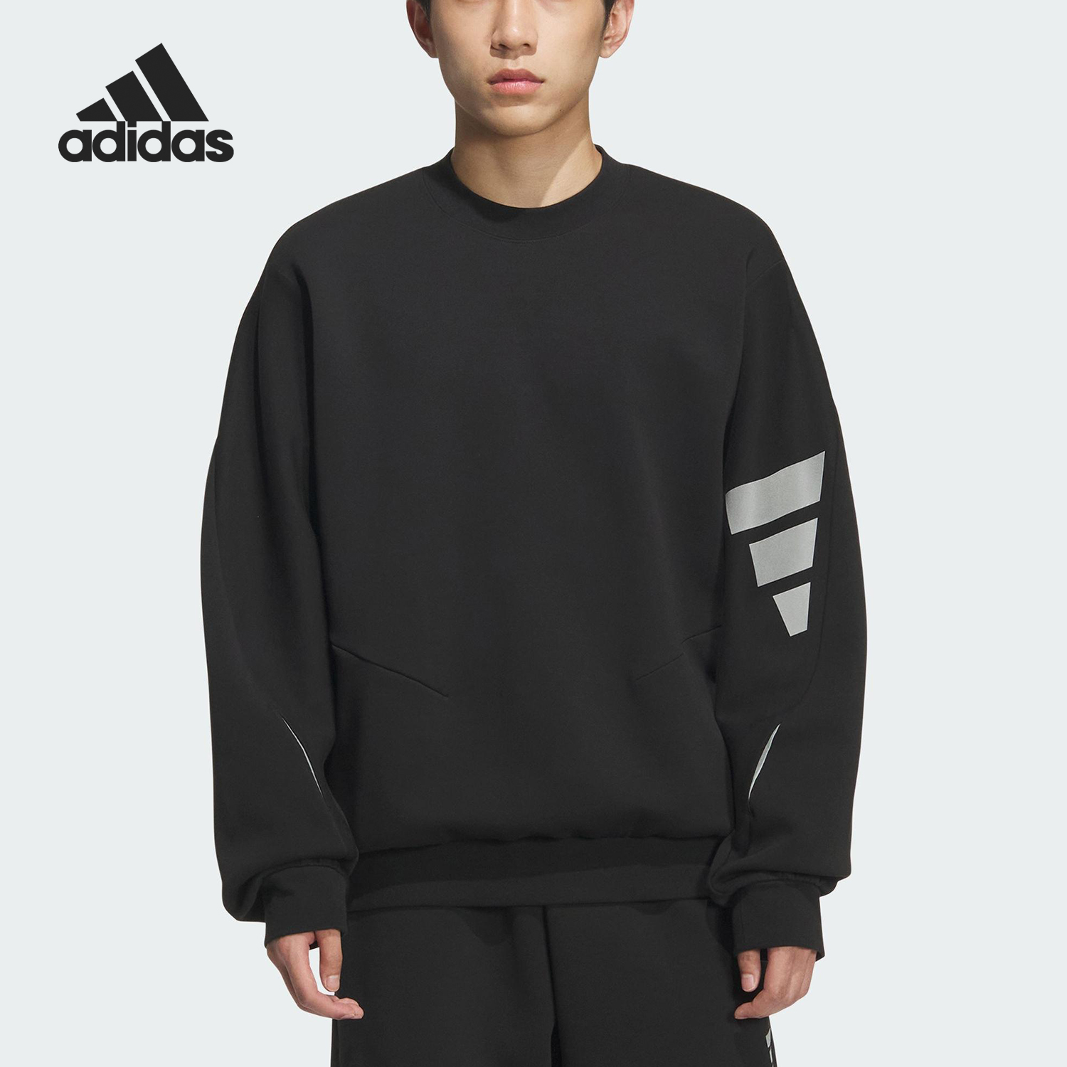 Adidas/阿迪达斯正品春秋男士宽松长袖针织卫衣套头衫KC0156