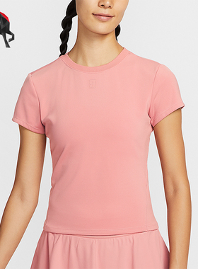 Nike/耐克正品Dri-FIT女士针织修身网球运动透气短袖HQ2995-618