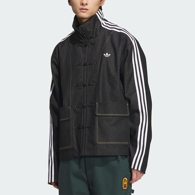 阿迪达斯男女新中式牛仔外套