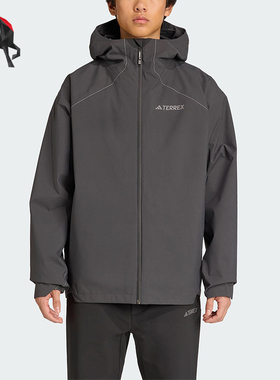 Adidas/阿迪达斯正品TERREX男士宽松户外三合一连帽冲锋衣JV8688
