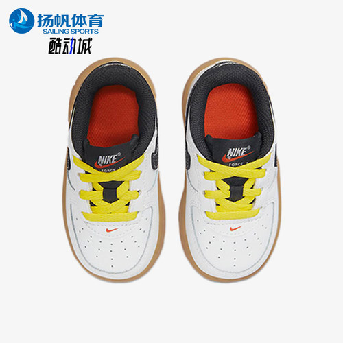 Nike/耐克正品AirForce1LV8新款婴童白棕色板鞋DO5863-100