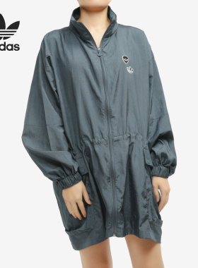 Adidas/阿迪达斯正品三叶草女子宽松立领风衣夹克外套 FU3777