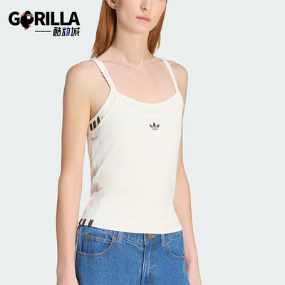 Adidas/阿迪达斯正品三叶草女士圆领休闲运动修身背心T恤KW4525