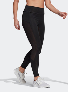 Adidas/阿迪达斯正品2025女士透气高腰健身运动紧身长裤GL4028