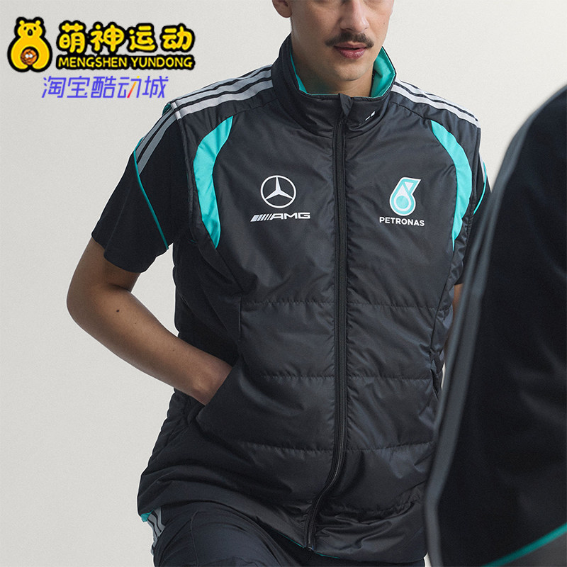 Adidas/阿迪达斯正品新款男黑蓝绿色保暖经典棉马甲背心KE5476