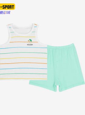 Skechers/斯凯奇正品SET夏季儿童运动透气针织套装两件套L222B153