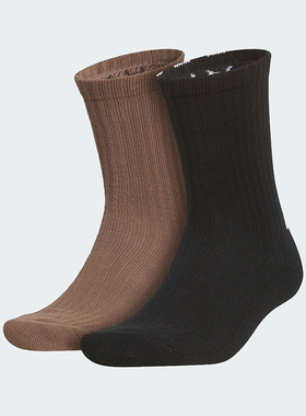 Adidas/阿迪达斯正品2025年男女针织经典透气运动袜两双装JX9932